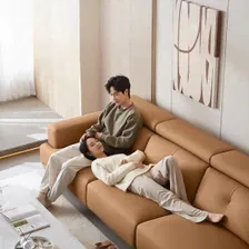 Угловой диван с правым шезлонгом Xiaomi Linsy Italian Style Sofa Triple Seat + Right Chaise 3320 mm Orange (BS361-A)