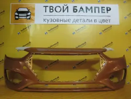 Бампер передний Hyundai Solaris 2017 цвет Оранжевый Sunset orange SN4