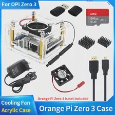 Акриловый корпус для Orange Pi Zero 3 Прозрачный Корпус активного Пассивного охлаждения Дополнительный Вентилятор Охлаждения Мощность Радиатора для OPi Zero 3