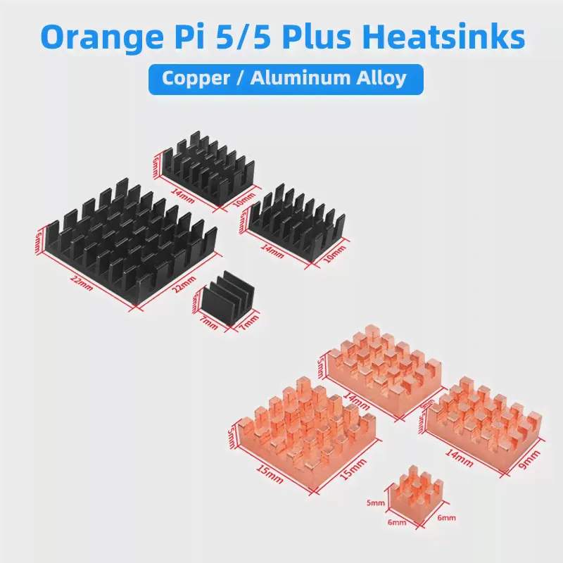 Радиатор Orange Pi 5 Plus, совместимый с медными или алюминиевыми радиаторами Orange Pi 5-0
