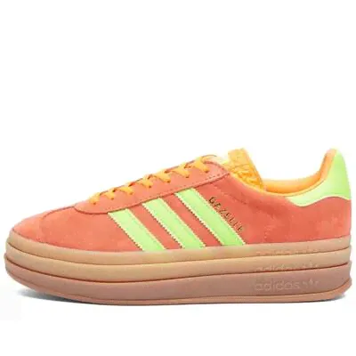 Кроссовки Adidas Gazelle Bold W, оранжевый/светло-зеленый solar orange, green & gum (оранжевый, lpn23430715)-1
