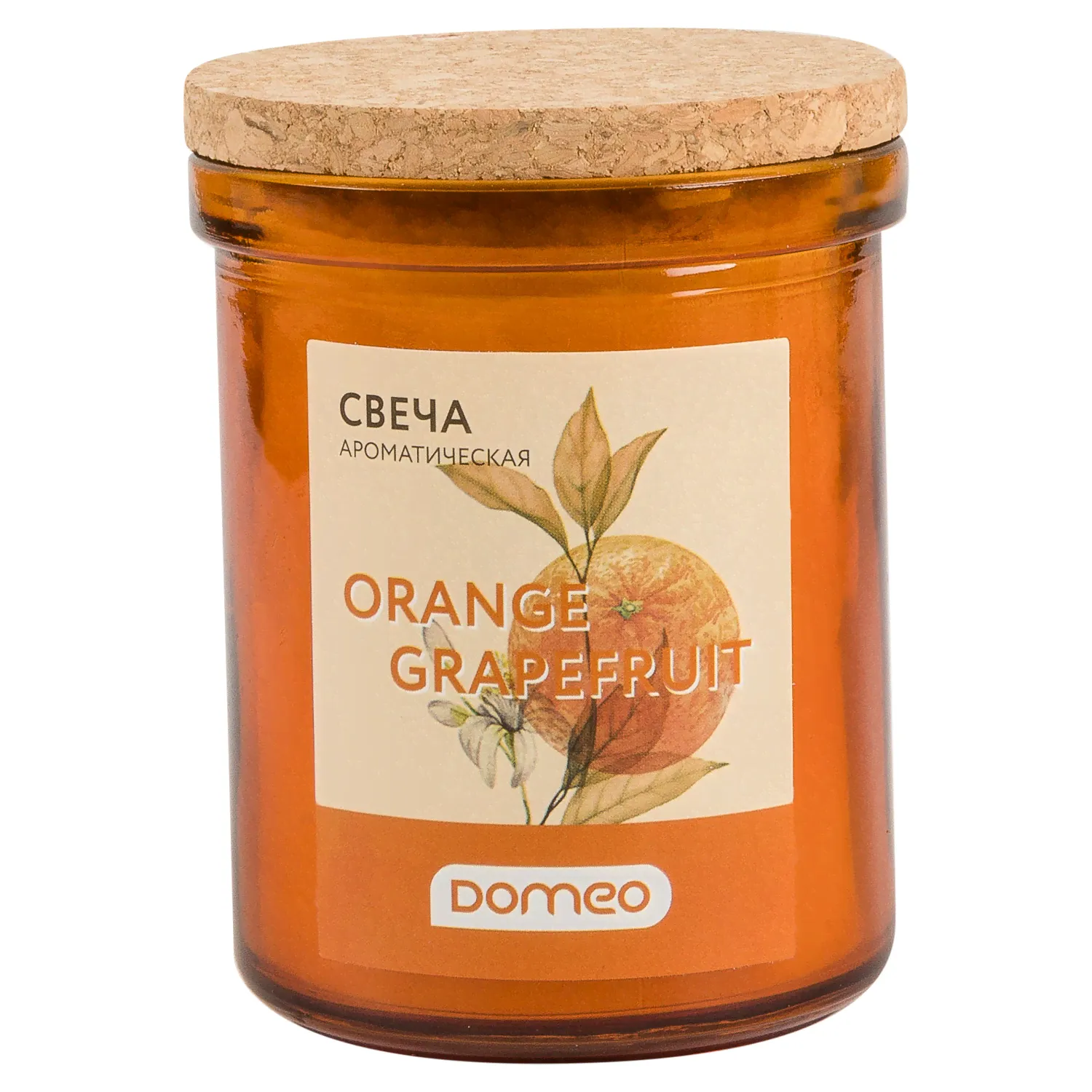 Свеча ароматизированная в банке DOMEO Orange Grapefruit 6,6x8 см-0