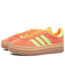 Кроссовки Adidas Gazelle Bold W, оранжевый/светло-зеленый solar orange, green & gum (оранжевый, lpn23430715)